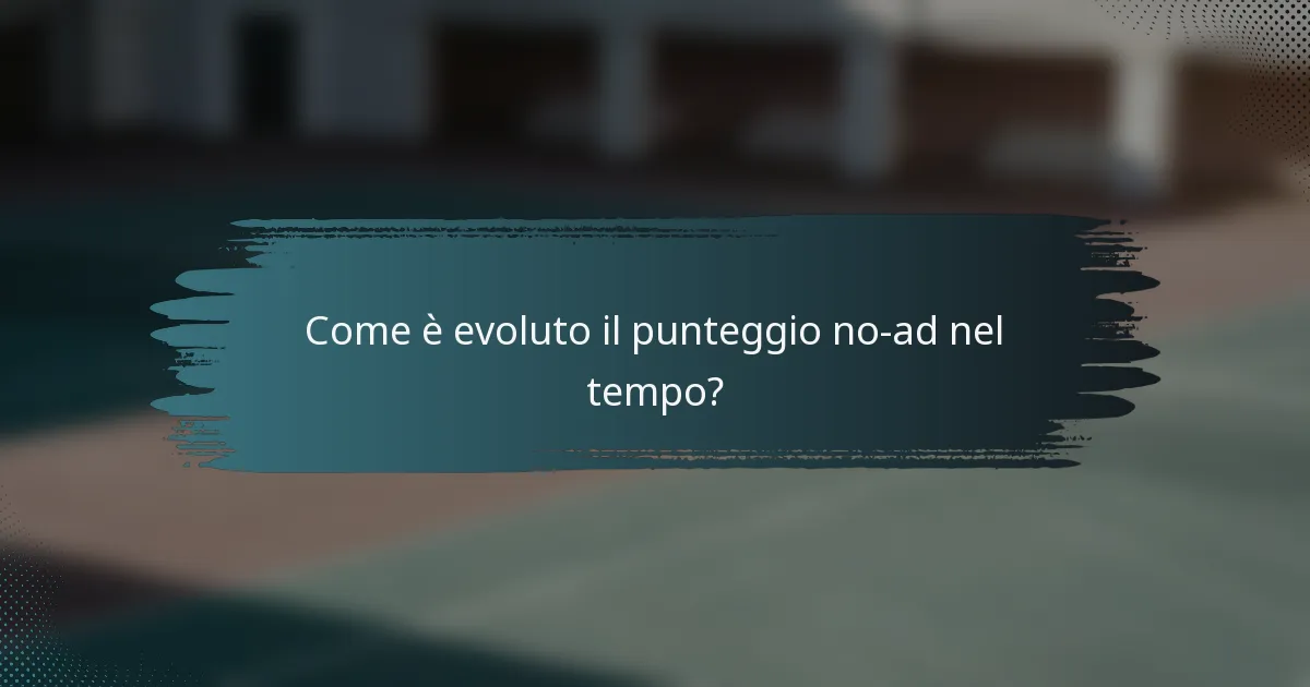 Come è evoluto il punteggio no-ad nel tempo?