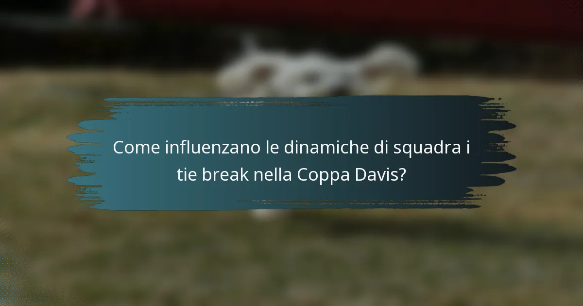 Come influenzano le dinamiche di squadra i tie break nella Coppa Davis?