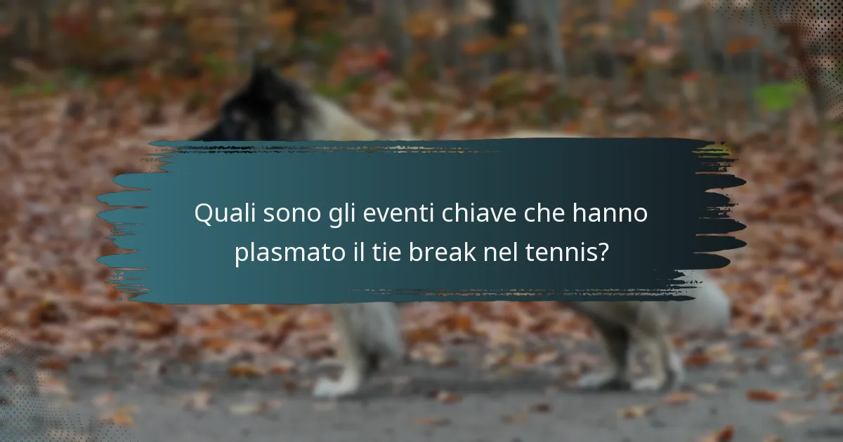 Quali sono gli eventi chiave che hanno plasmato il tie break nel tennis?