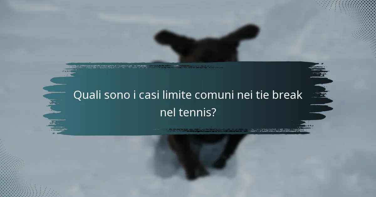 Quali sono i casi limite comuni nei tie break nel tennis?