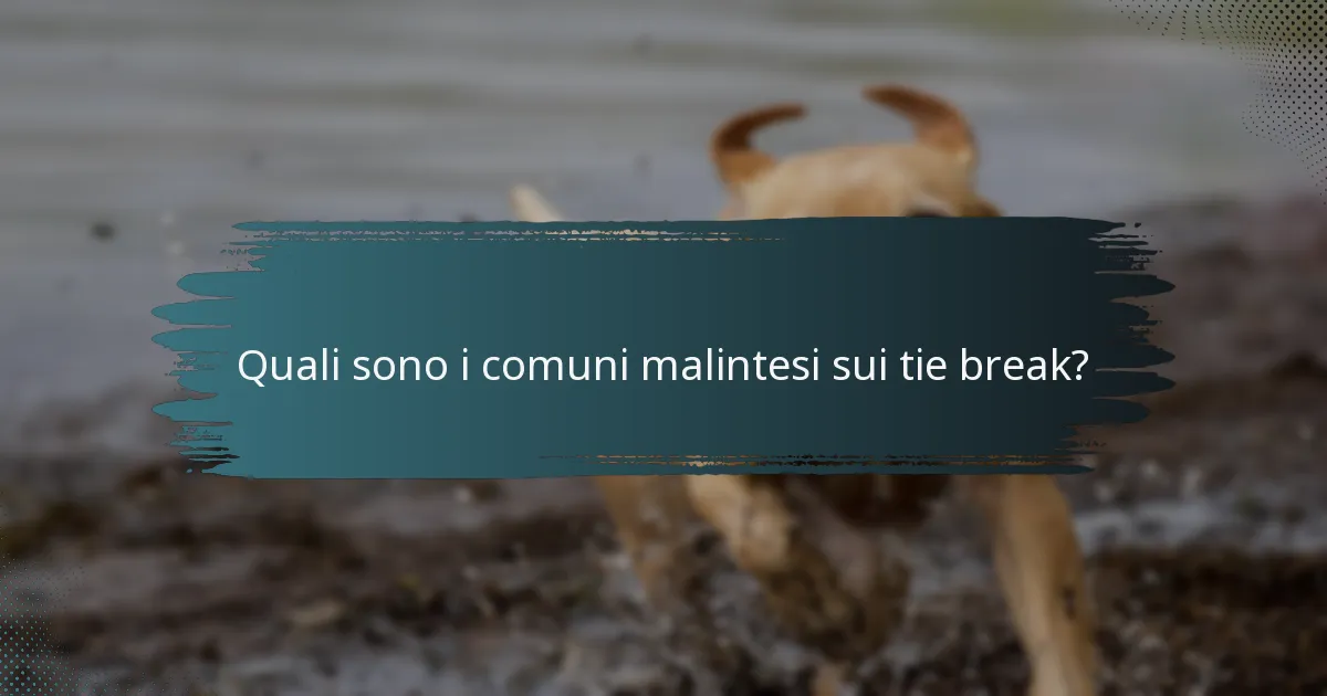 Quali sono i comuni malintesi sui tie break?